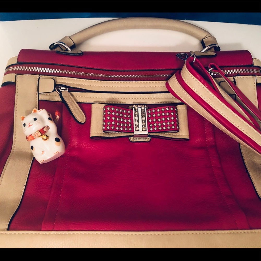 Melie Bianco Leather Top Handle W/Shoulder strap